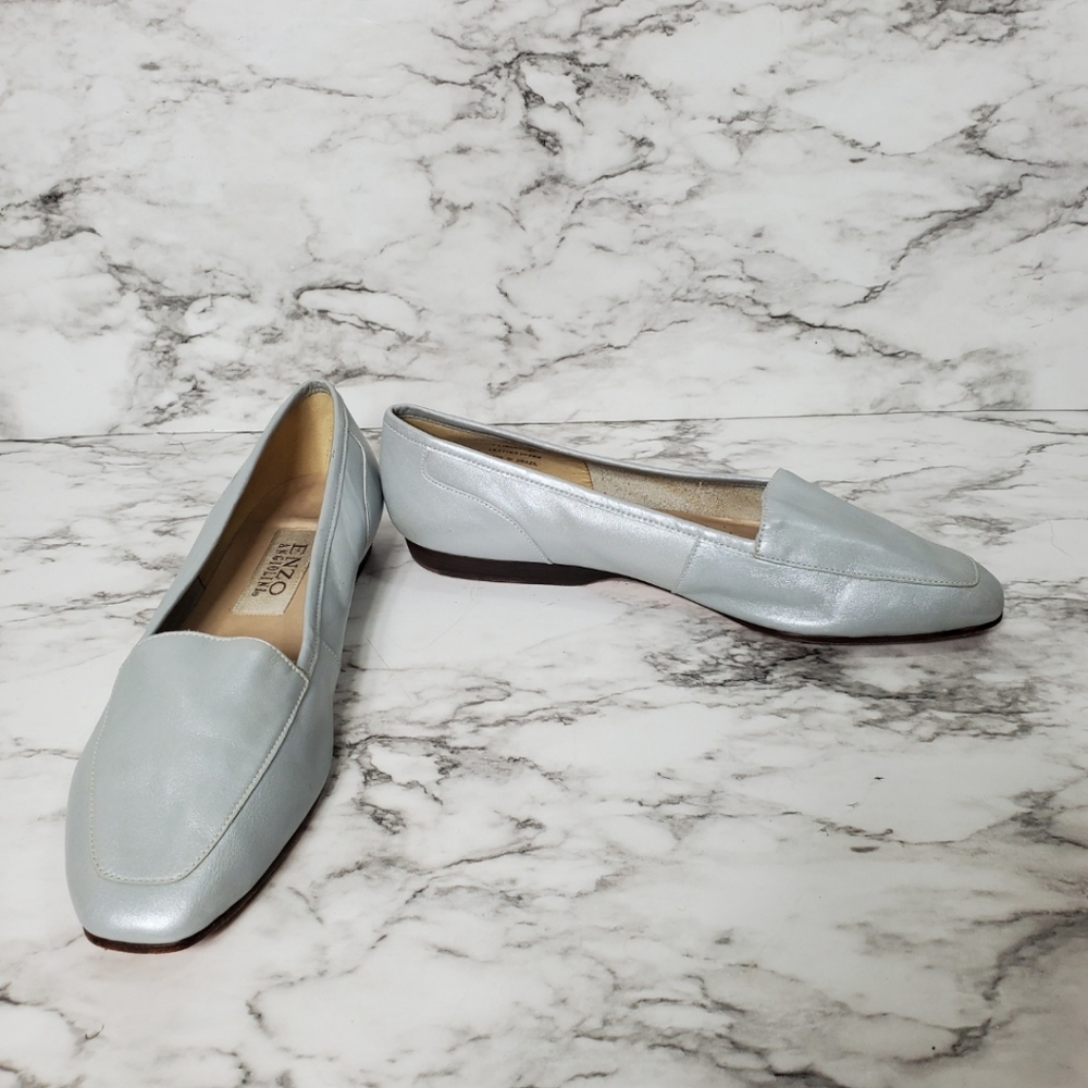 VTG Enzo Angiolini Ice Blue Slip-on Loafers, Size 9M